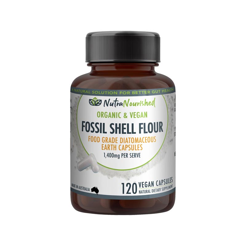 Fossil Shell Flour Capsules 120 | Food-Grade Diatomaceous Earth (Vegan)