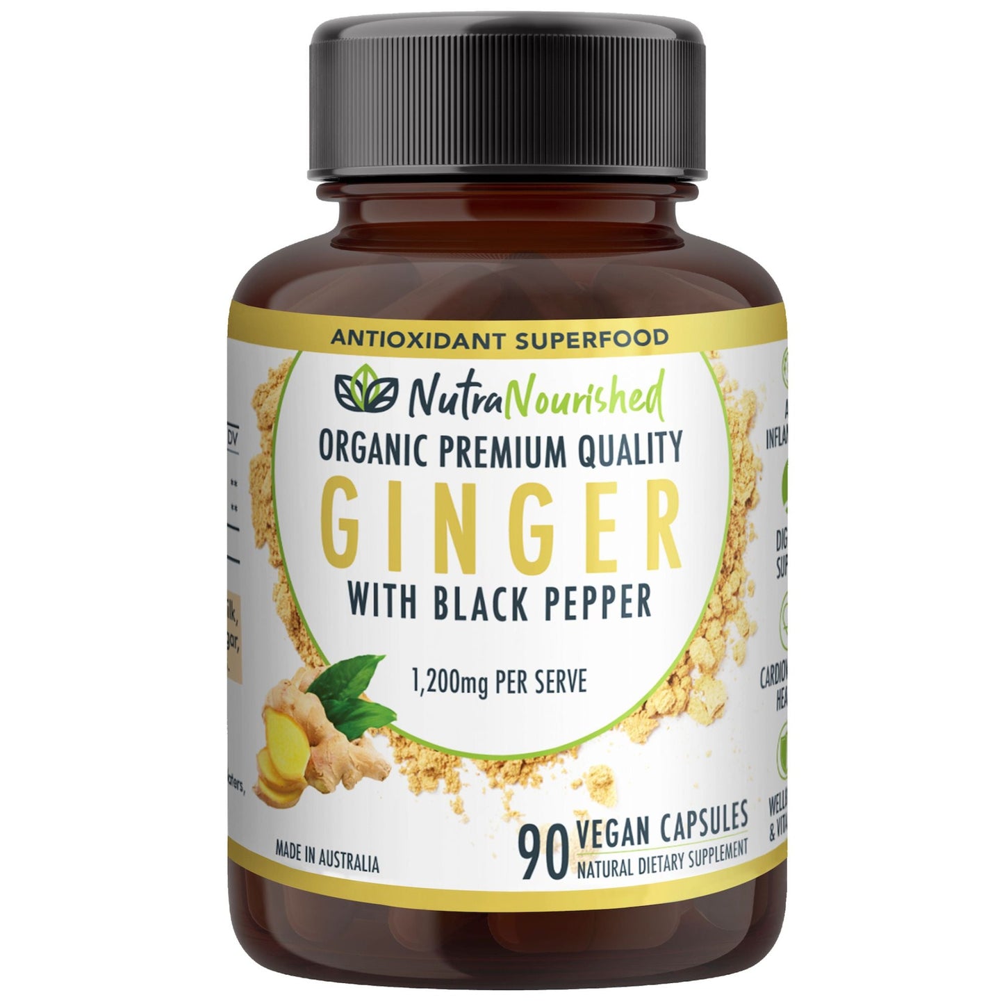 Ginger Capsules | Organic Vegan (90 Capsules)
