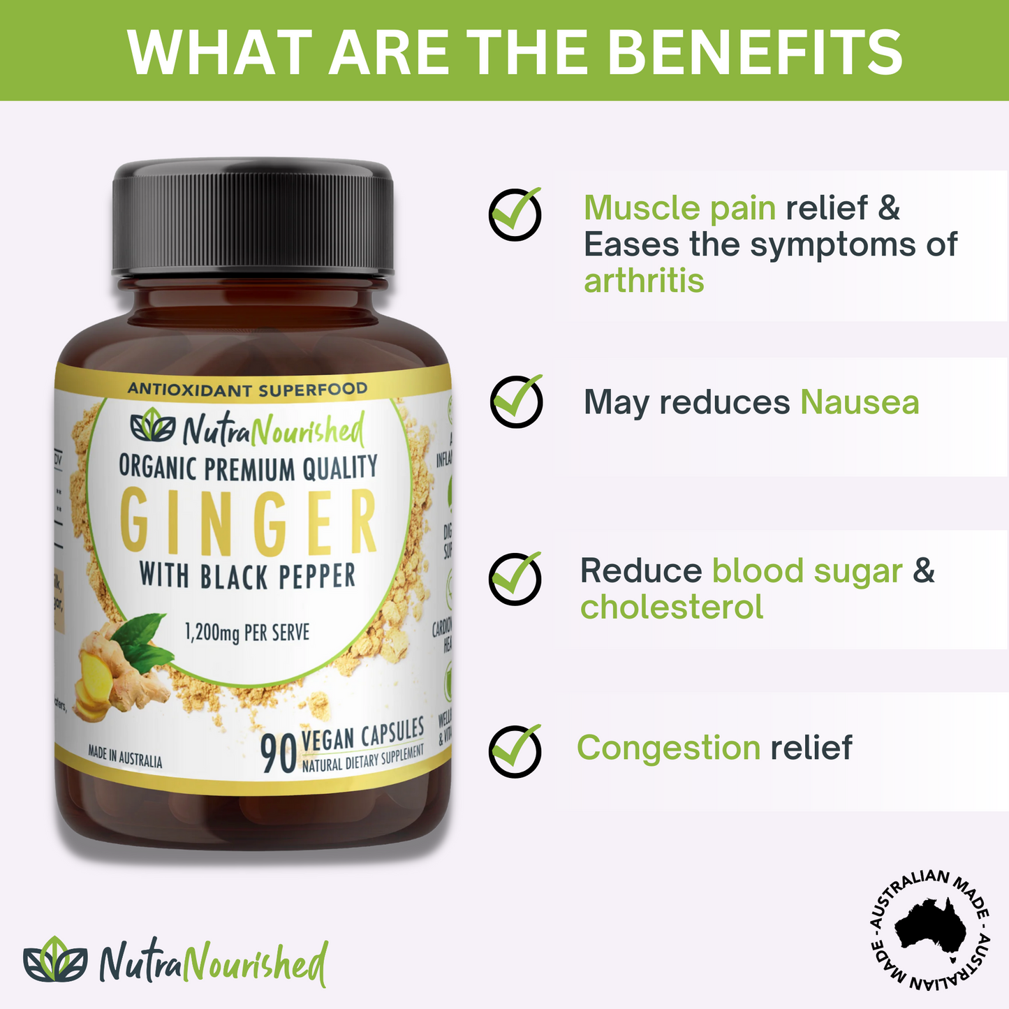 Ginger Capsules | Organic Vegan (90 Capsules)