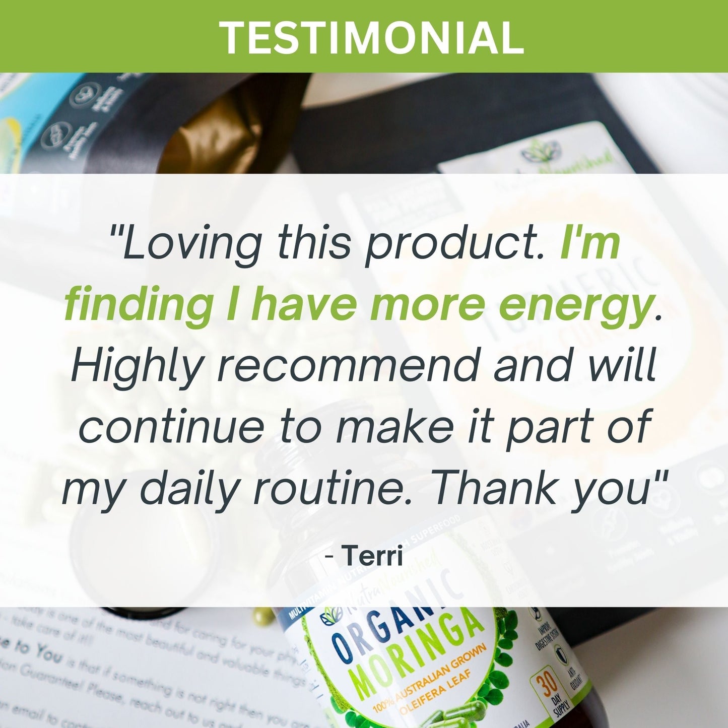 Organic Pure Moringa Leaf Capsules – 60 Vegan Capsules