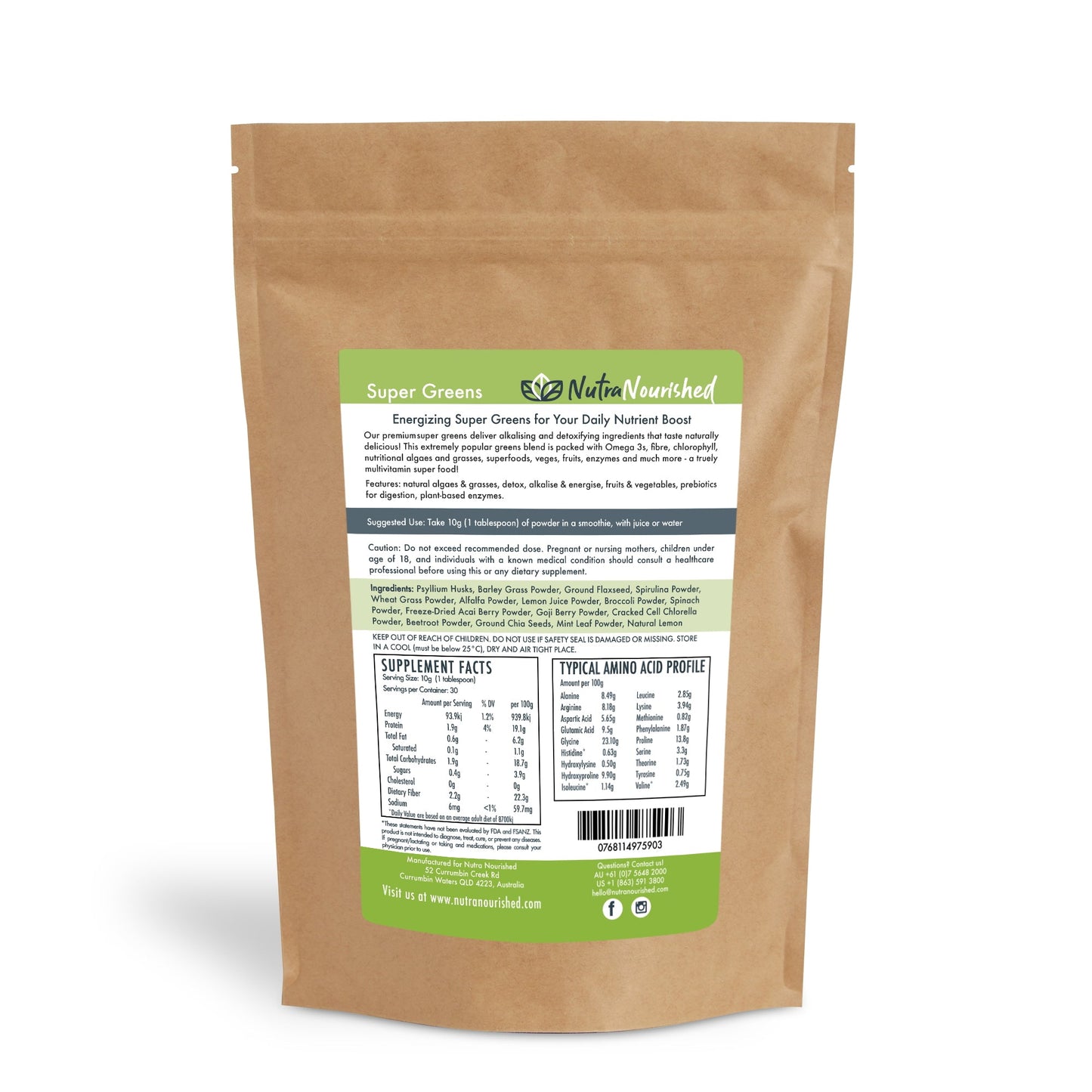 Super Greens Powder | Energising 20+ Superfood Blend (300g)
