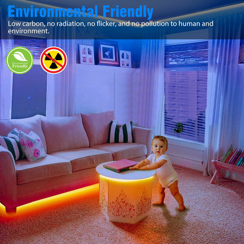 Smart RGB LED Strip Light | 5M Waterproof 3528 with 44-Key Controller