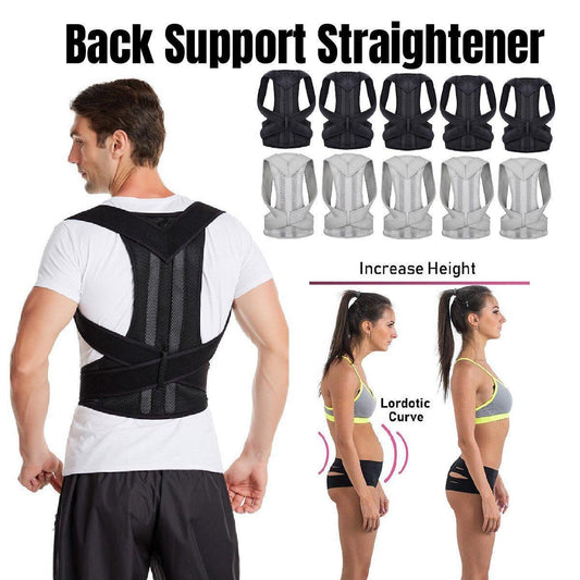 Adjustable Back Posture Corrector Brace – Lumbar & Shoulder Support (Black – XL)