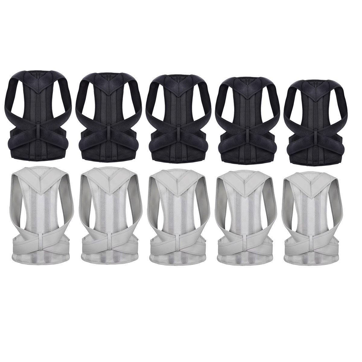 Adjustable Back Posture Corrector Brace – Lumbar & Shoulder Support (Black – XL)