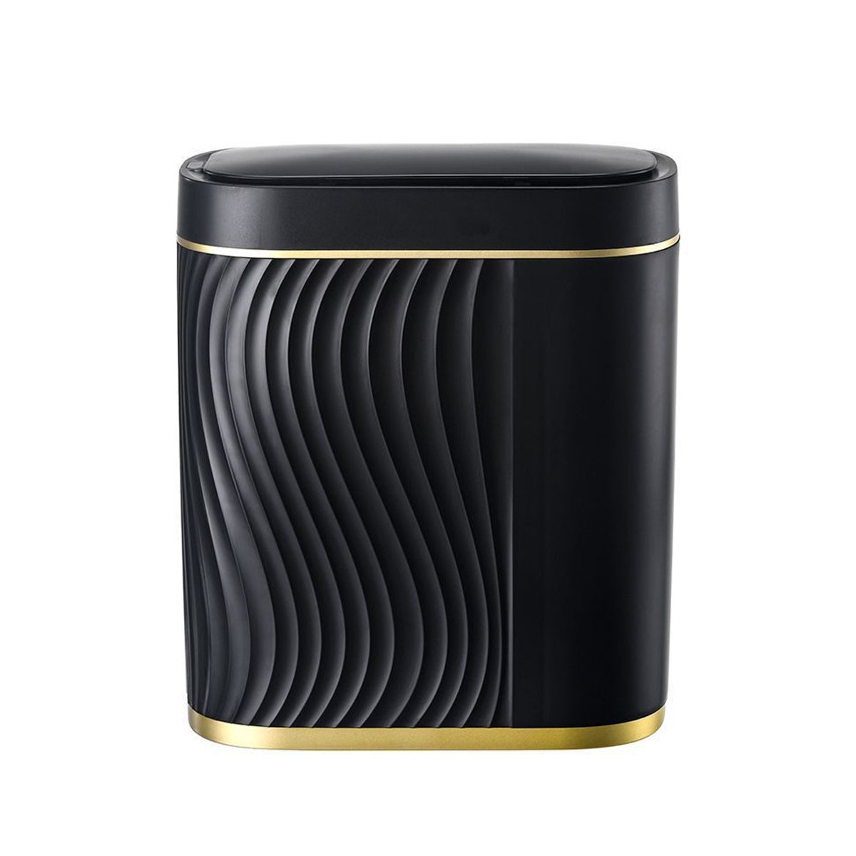 Smart Sensor Trash Can | 8L Narrow Touchless Bathroom Bin (Black/Gold)