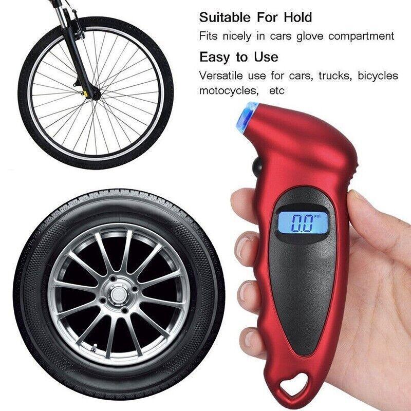 Smart Digital Tyre Pressure Gauge | LCD Backlit Car & Motorcycle Tester