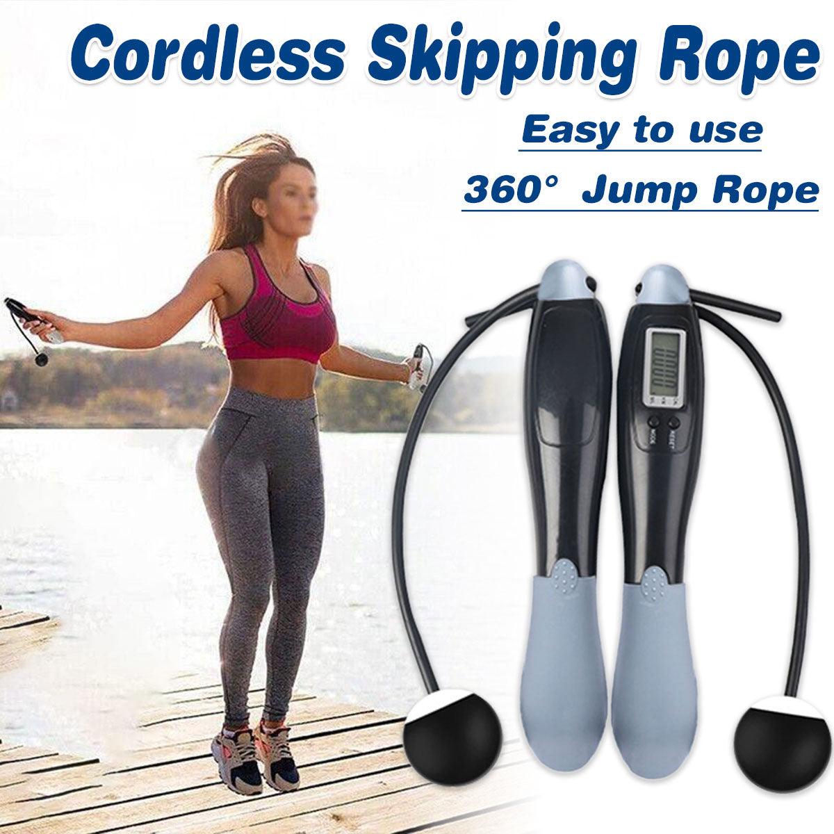 Smart Wireless Skipping Rope | Digital Cordless Jump Rope with Calorie Counter