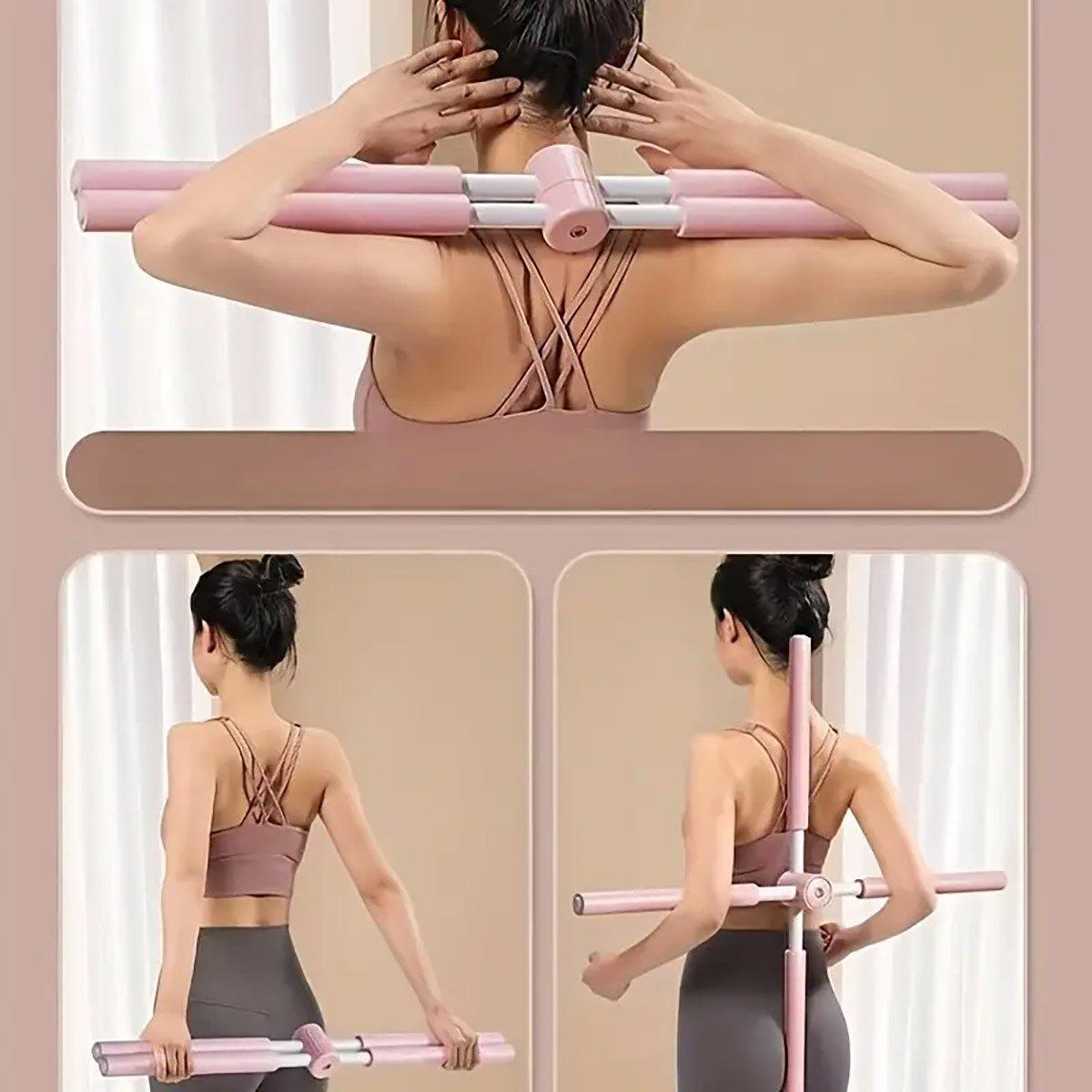 Yoga Posture Corrector Stick – Back Alignment Trainer (Pink)
