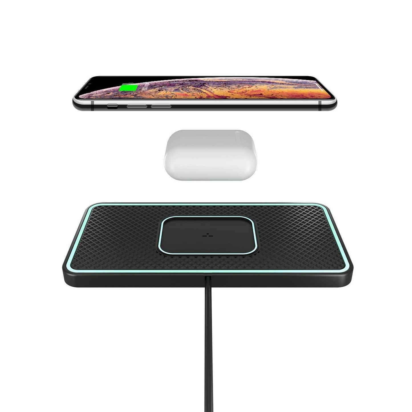 Smart Wireless Car Charger Pad 15W | Anti-Slip Charging for iPhone & AirPods