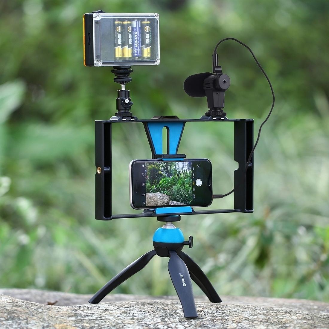 Blue Vlogging Live Broadcast LED Selfie Light Kit with Tripod Head