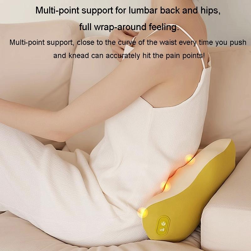 Multi-Function Lumbar Massager Pillow | Hot Compress & Rechargeable Design (Gray)