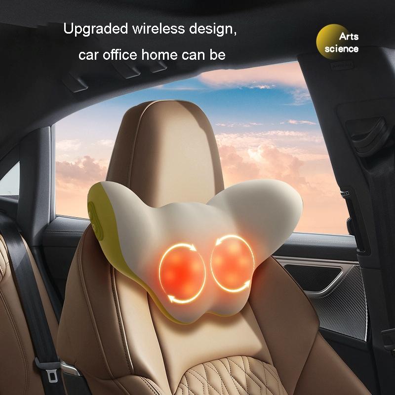 Multi-Function Lumbar Massager Pillow | Hot Compress & Rechargeable Design (Gray)