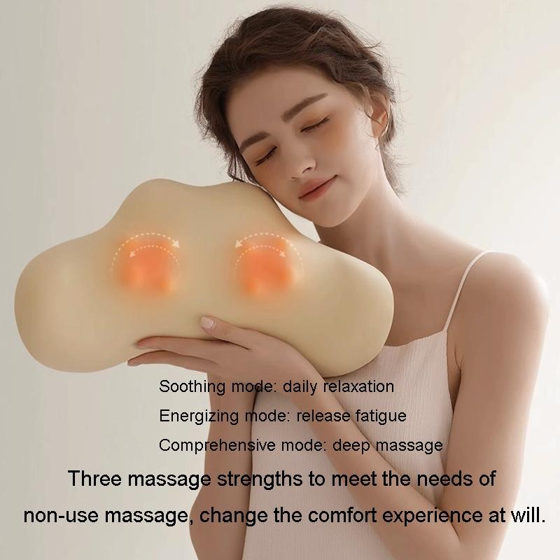 Multi-Function Lumbar Massager Pillow | Hot Compress & Rechargeable Design (Gray)