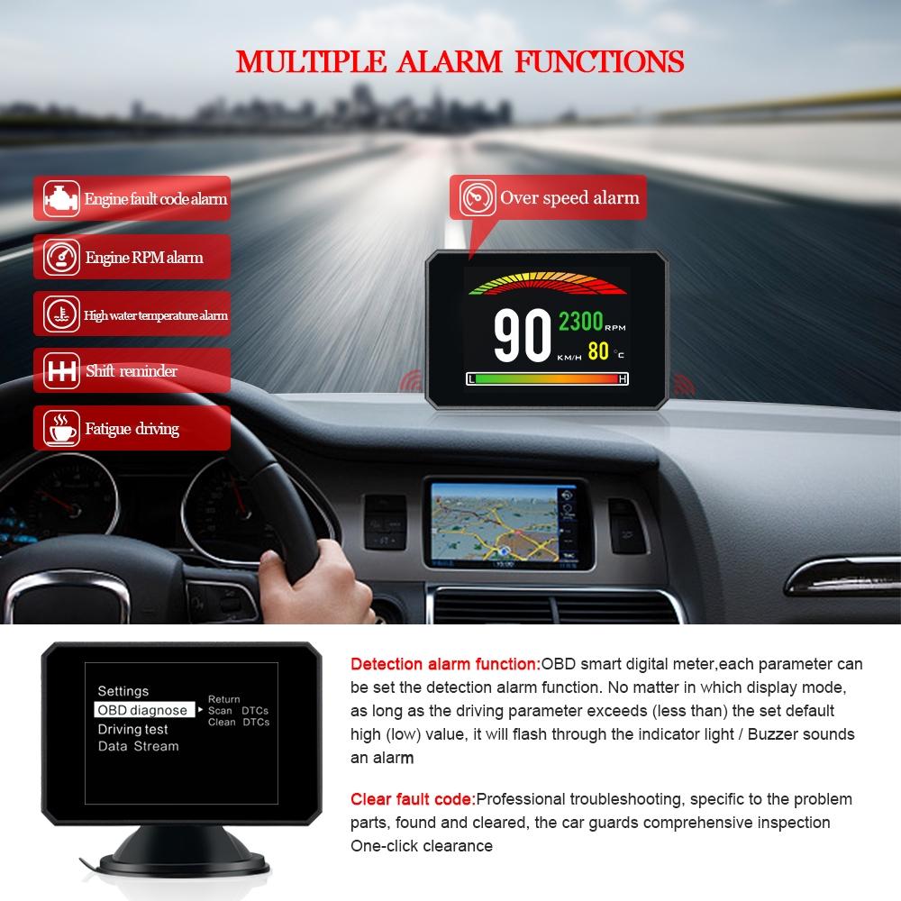 Smart Car HUD Head-Up Display | OBD2 Code Eliminator (Multi-Colour TFT)