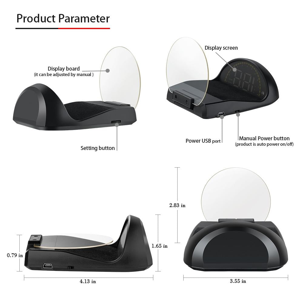 Smart OBD2 Head Up Display 2.6" | Vehicle Speed & Fault Alarm HUD