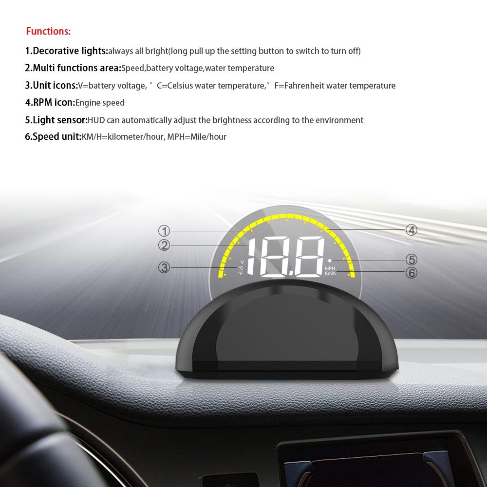 Smart OBD2 Head Up Display 2.6" | Vehicle Speed & Fault Alarm HUD