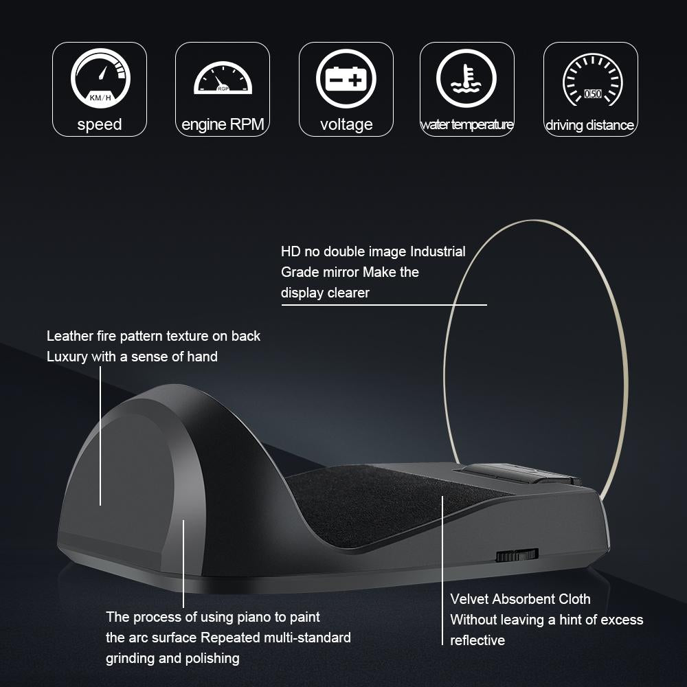 Smart OBD2 Head Up Display 2.6" | Vehicle Speed & Fault Alarm HUD