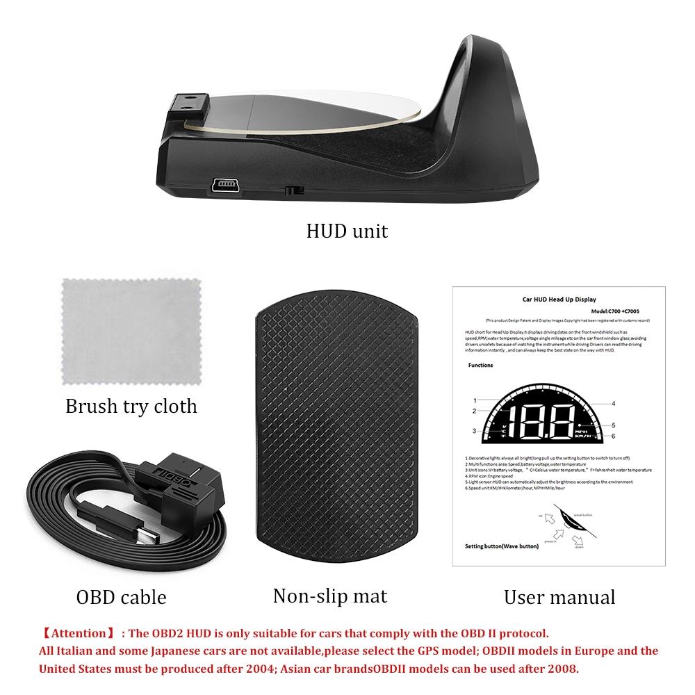 Smart OBD2 Head Up Display 2.6" | Vehicle Speed & Fault Alarm HUD