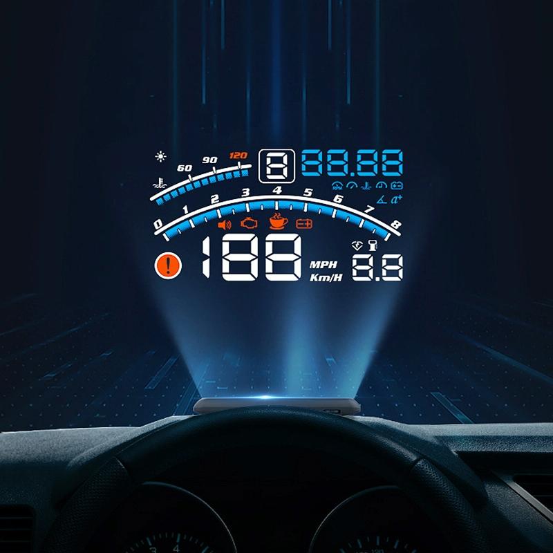 Smart 5.5" OBD HUD Head Up Display | Speed, RPM, Fuel, Alarms