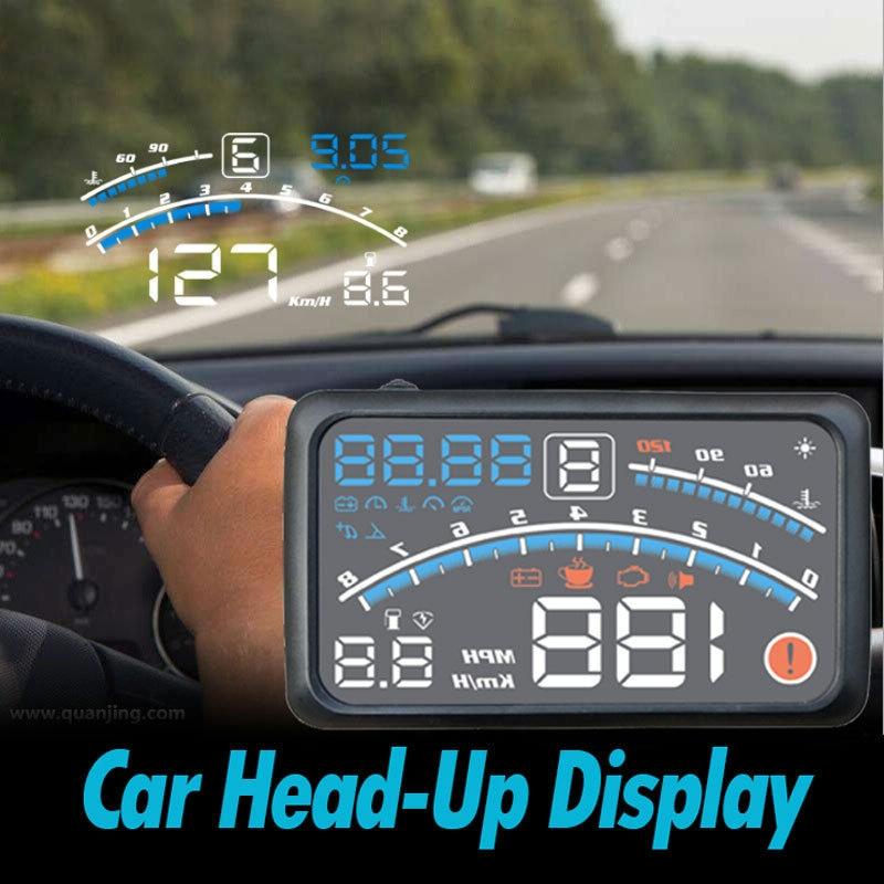 Smart 5.5" OBD HUD Head Up Display | Speed, RPM, Fuel, Alarms