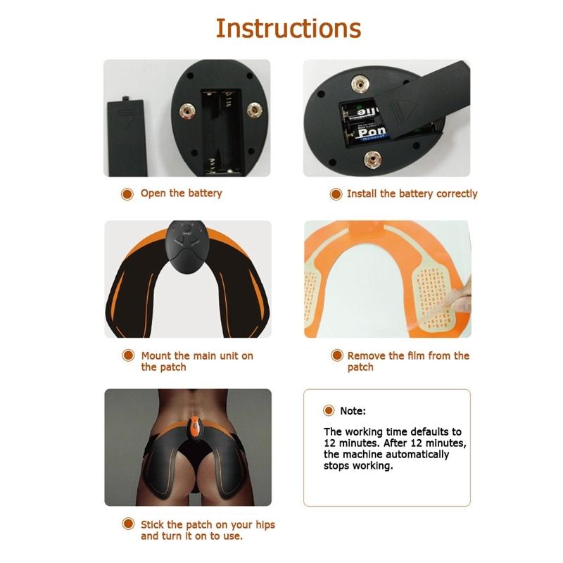 Smart Hip Massager & Trainer Buttock Sticker – Orange/Black