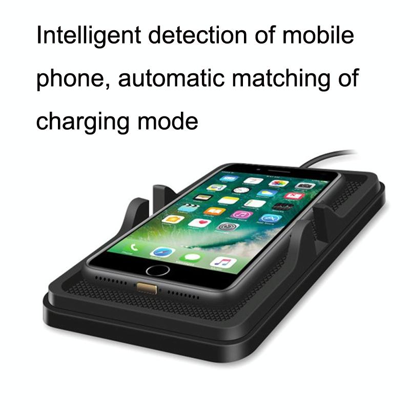 Smart Wireless Car Charger Pad 15W | 2-in-1 Anti-Slip Dashboard Mount (Black)