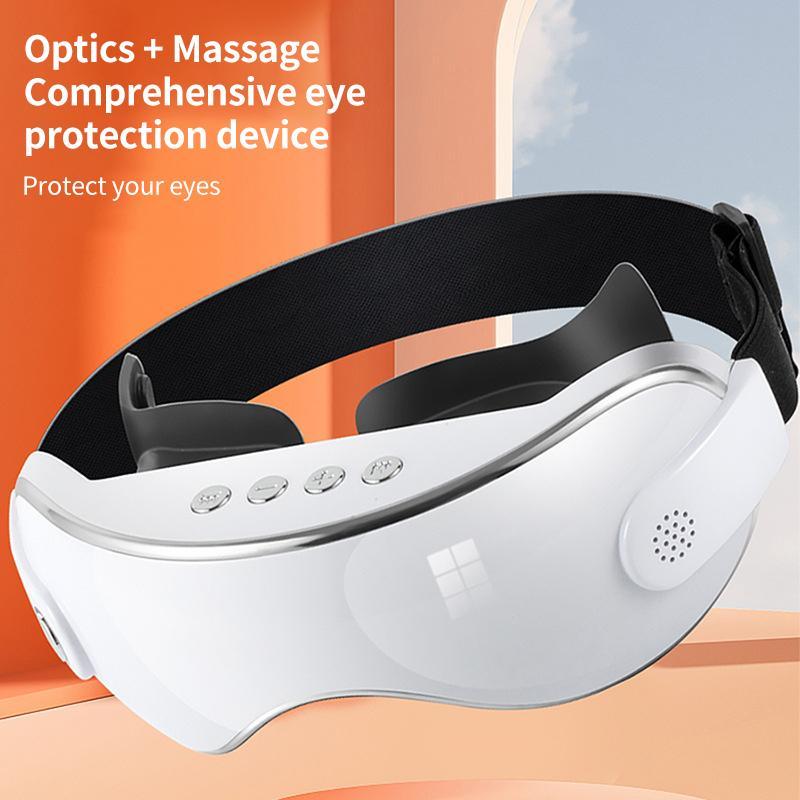 Smart EMS Hot Compress Eye Massager | Multifunction Eye Protector (White)
