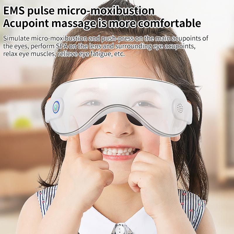 Smart EMS Hot Compress Eye Massager | Multifunction Eye Protector (White)