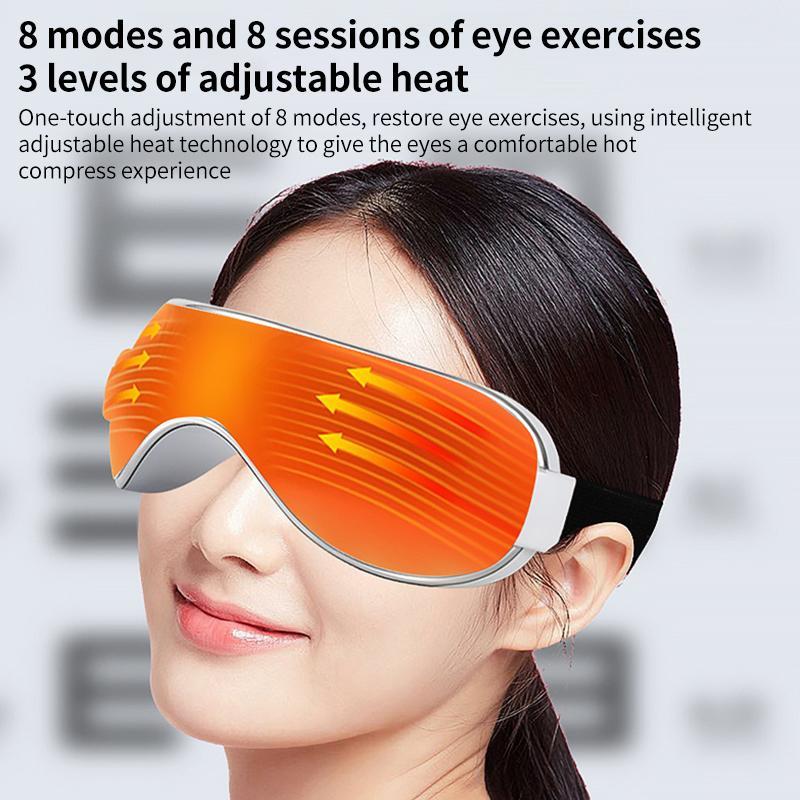 Smart EMS Hot Compress Eye Massager | Multifunction Eye Protector (White)