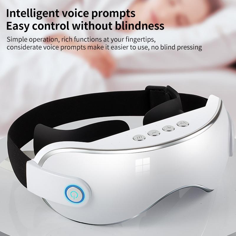Smart EMS Hot Compress Eye Massager | Multifunction Eye Protector (White)