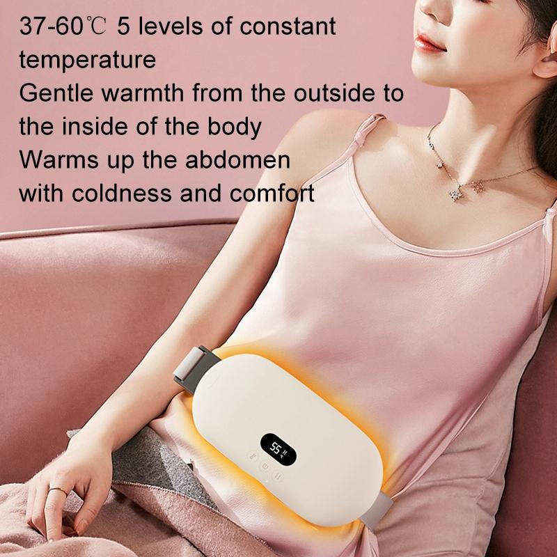 Smart Massage Belt for Abdomen & Waist (Pink) | Electric Heat & 4000mAh