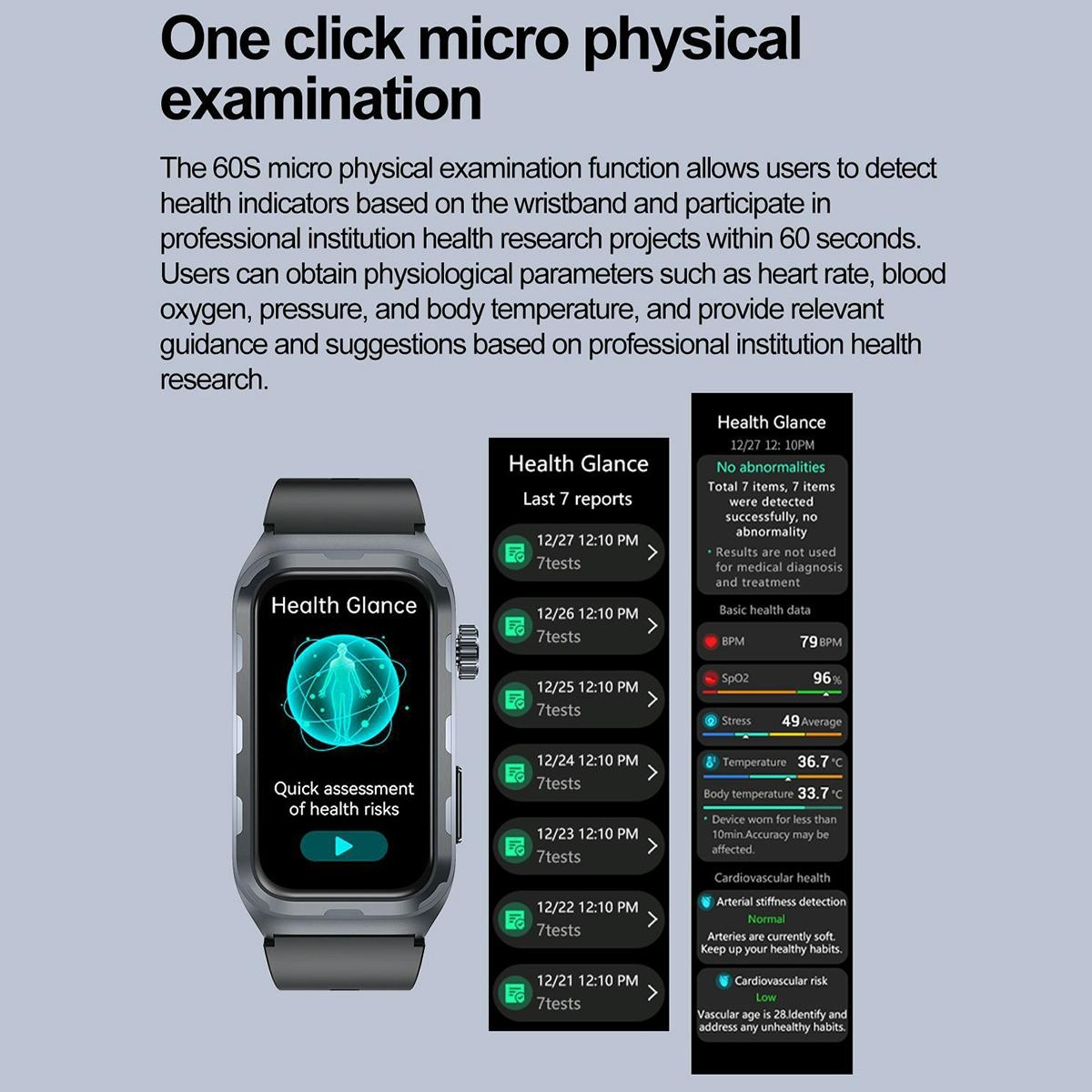 Smart ECG Health Monitoring Watch | IP68 Waterproof