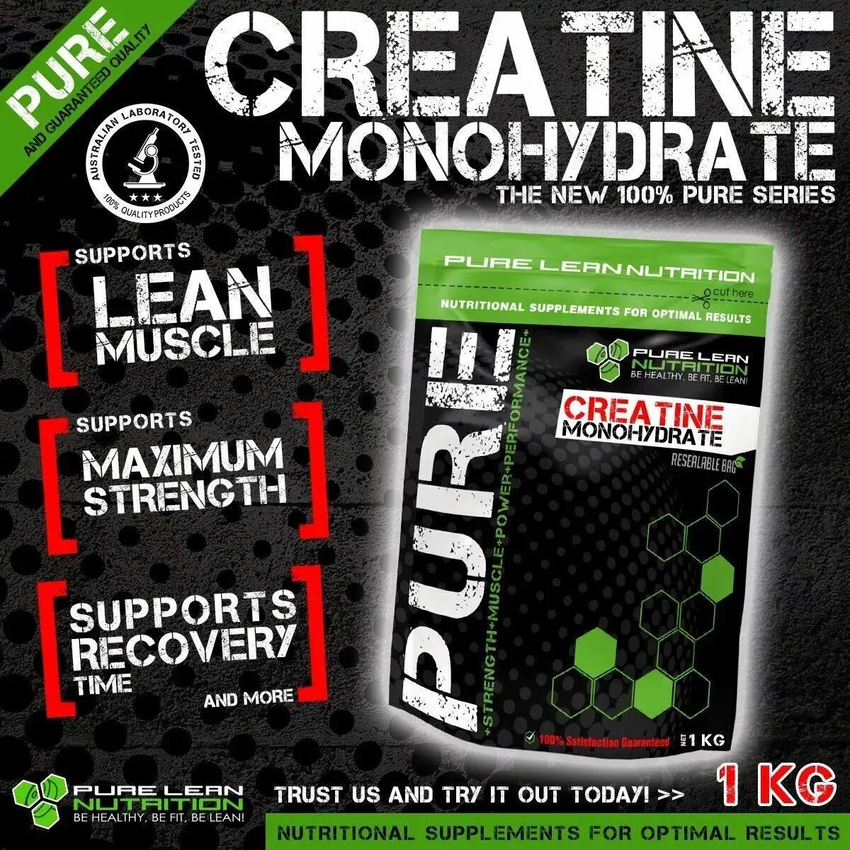 PURE Creatine Monohydrate | 1KG Micronised Performance Supplement