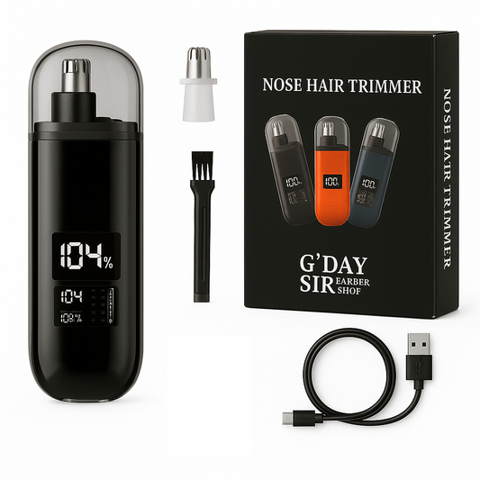Smart Nose Hair Trimmer | USB-C Rechargeable Dual-Blade Groomer (Black)