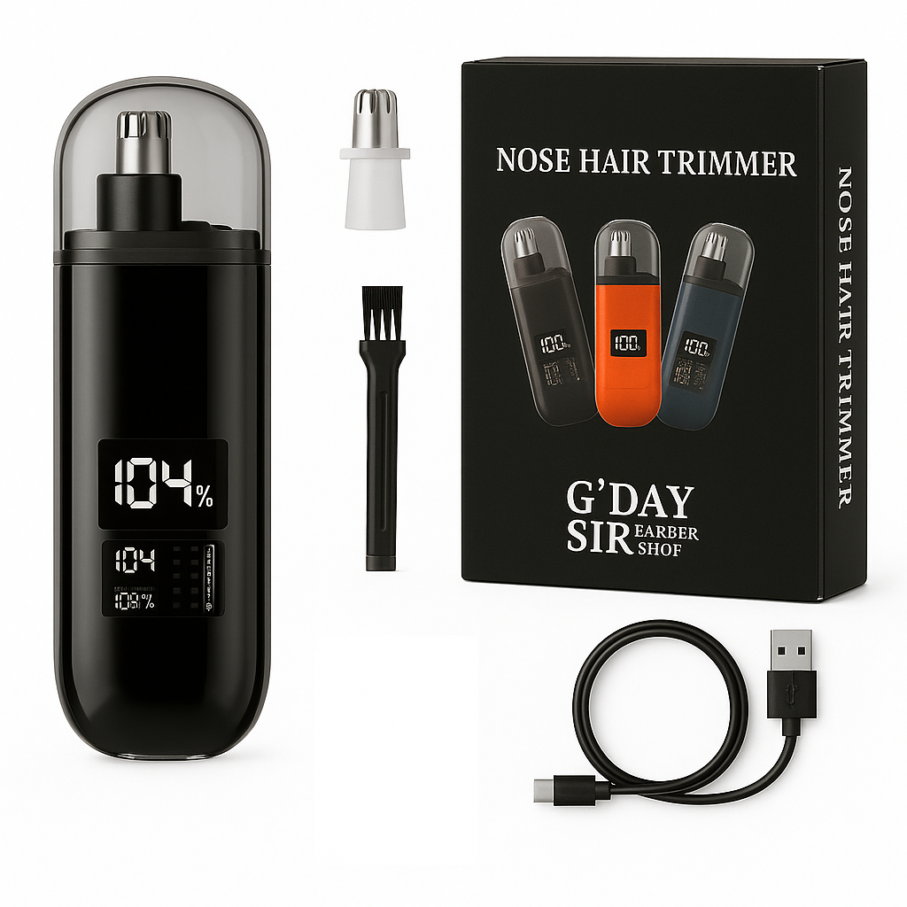 Smart Nose Hair Trimmer | USB-C Rechargeable Dual-Blade Groomer (Black)