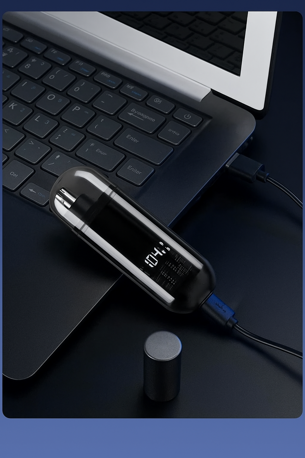 Smart Nose Hair Trimmer | USB-C Rechargeable Dual-Blade Groomer (Black)