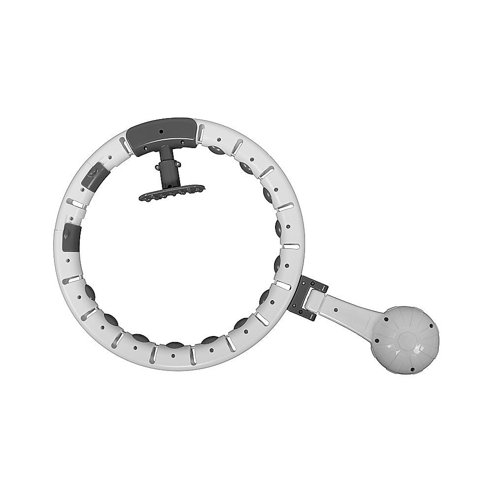 White/Grey Weighted Hoola Hoop for Adults 2-in-1 Abdomen Massage Fitness
