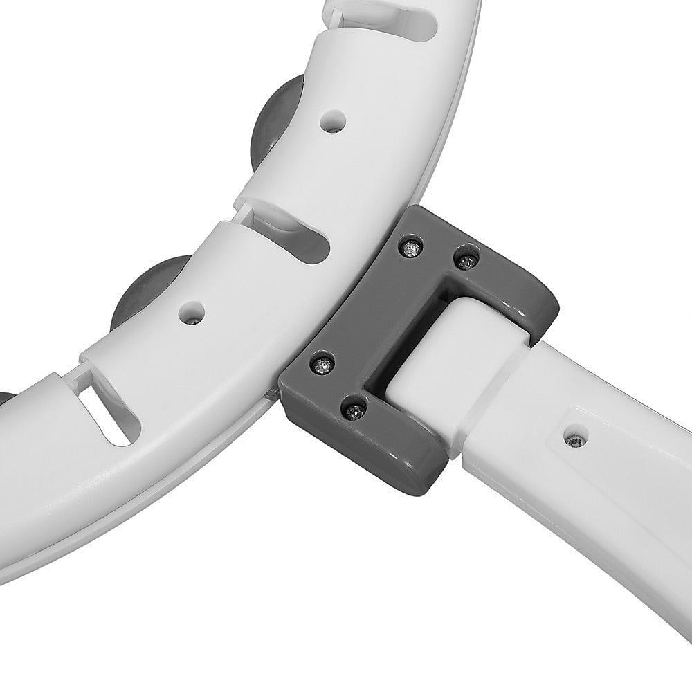 White/Grey Weighted Hoola Hoop for Adults 2-in-1 Abdomen Massage Fitness