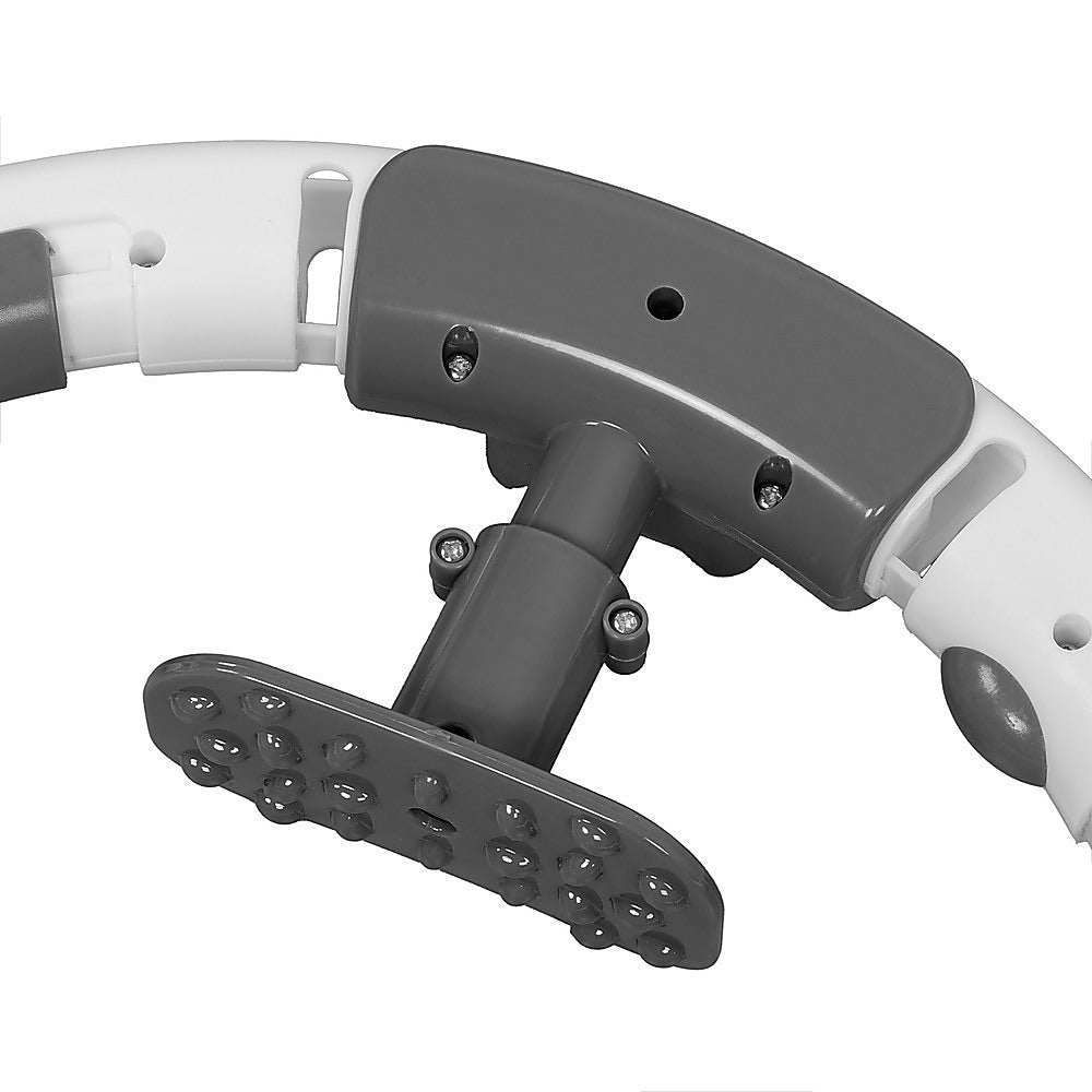 White/Grey Weighted Hoola Hoop for Adults 2-in-1 Abdomen Massage Fitness