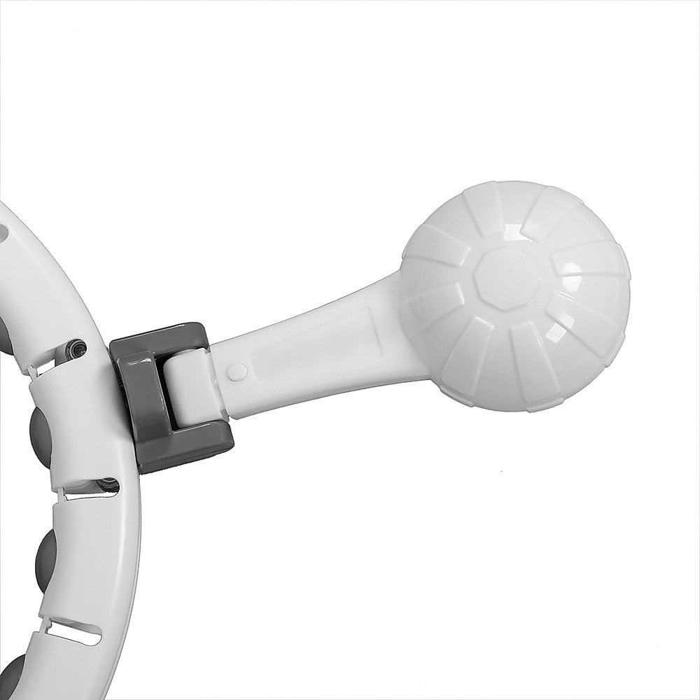 White/Grey Weighted Hoola Hoop for Adults 2-in-1 Abdomen Massage Fitness