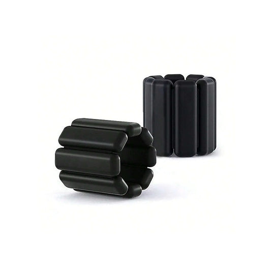 Black 2-Piece Ankle and Wrist Weights 1kg Adjustable Workout Bangles