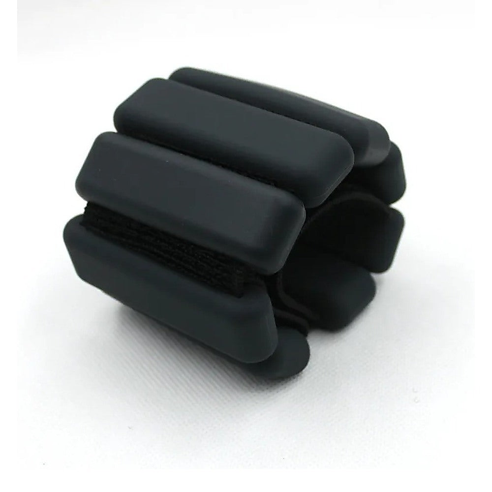 Black 2-Piece Ankle and Wrist Weights 1kg Adjustable Workout Bangles