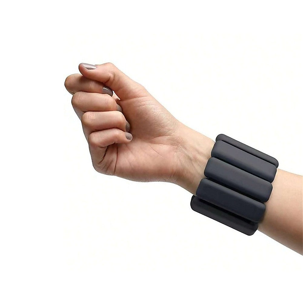 Black 2-Piece Ankle and Wrist Weights 1kg Adjustable Workout Bangles