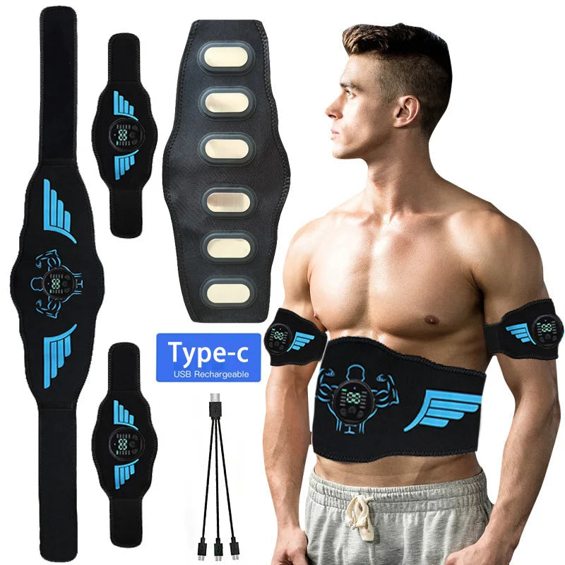 Blue NNEOBA Abdominal Toning Belt Muscle Stimulator | Metal Sheet EMS Technology