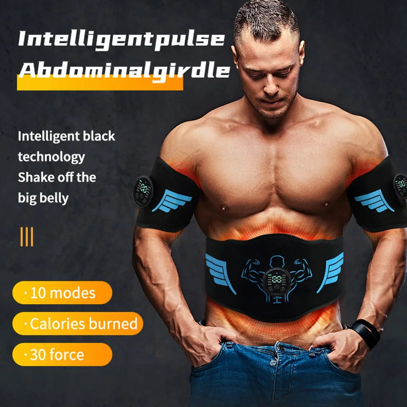 Blue NNEOBA Abdominal Toning Belt Muscle Stimulator | Metal Sheet EMS Technology