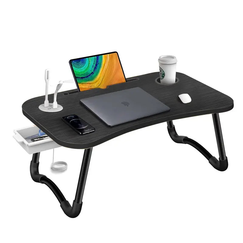 Smart Portable Lap Desk | USB-Charging Bed & Sofa Workstation (Black)