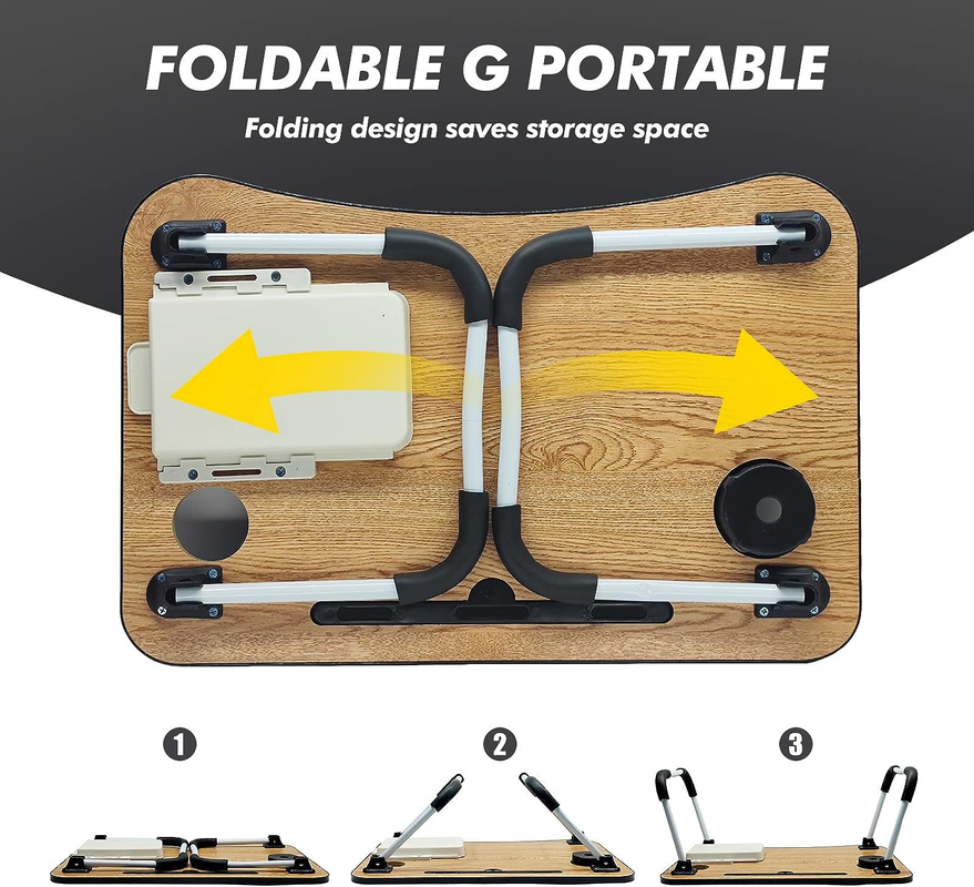 Smart Portable Lap Desk | USB-Charging Bed & Sofa Workstation (Black)