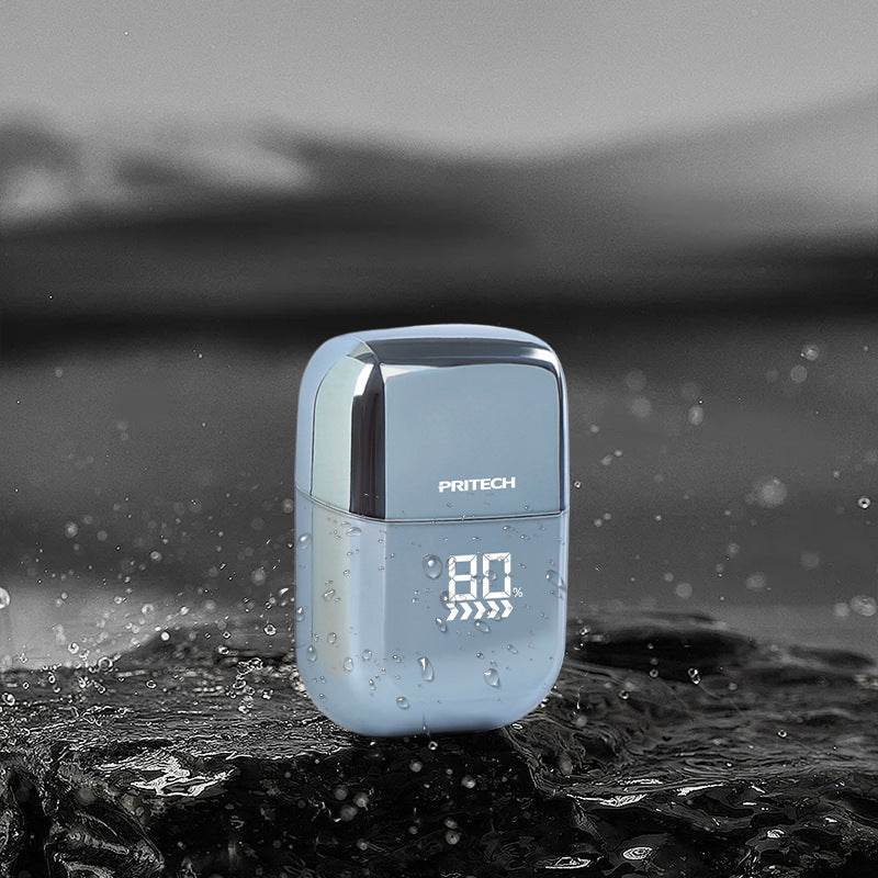 PRITECH Smart Portable Mini Electric Shaver – Digital Display (Model RSM-2289, UV Light Blue)