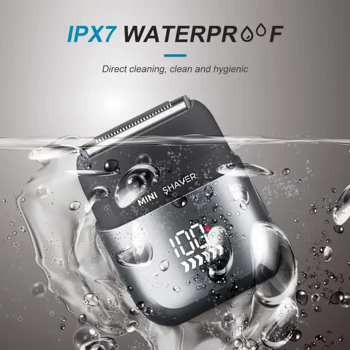 PRITECH Smart Portable Mini Electric Shaver – Digital Display (Model RSM-2289, UV Light Blue)