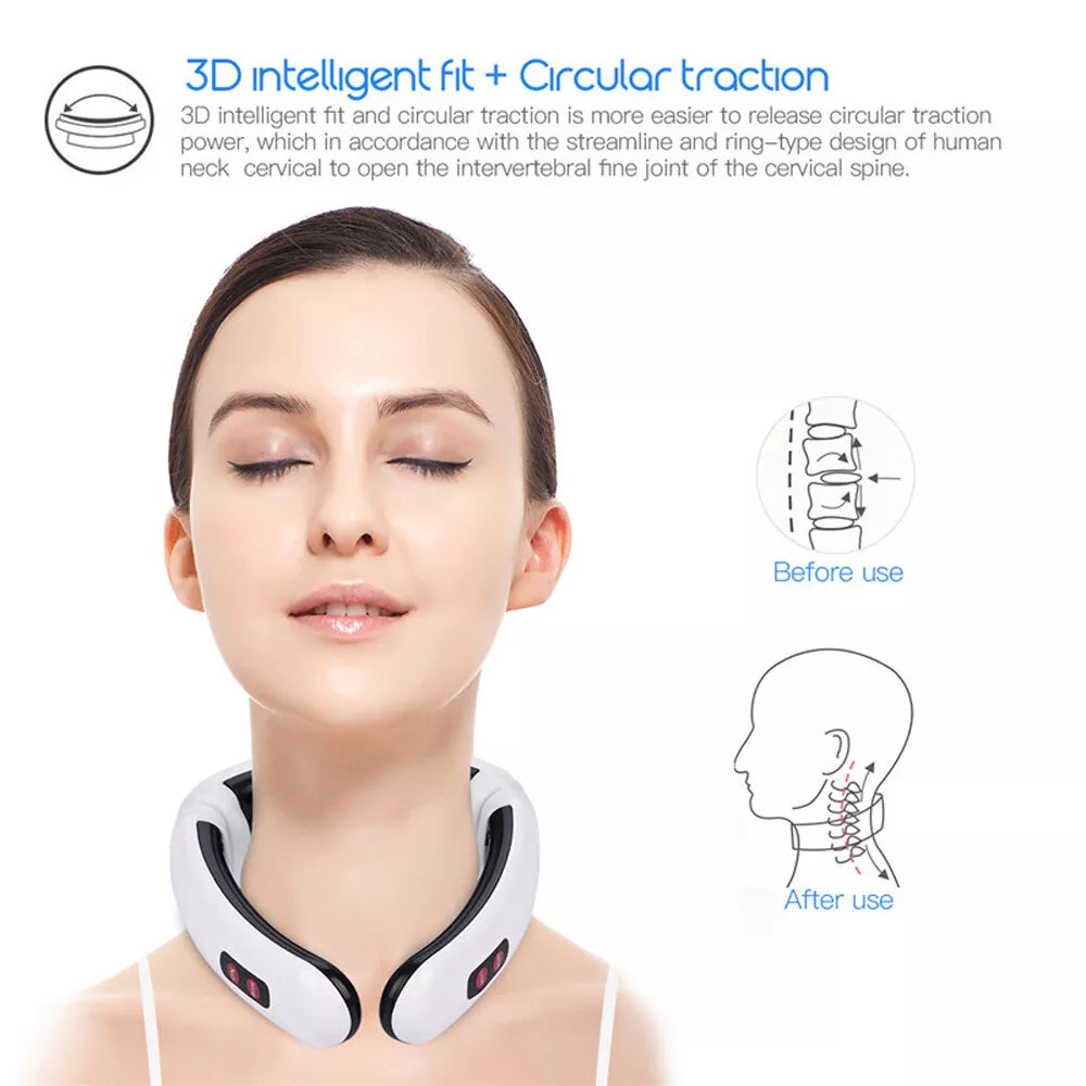 Neck Massager with Pulse Therapy | Intelligent Cervical Massage Device for Pain Relief & Relaxation